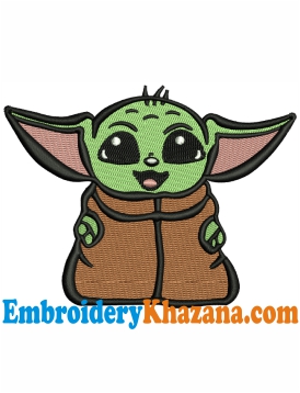 Baby Yoda Embroidery Design