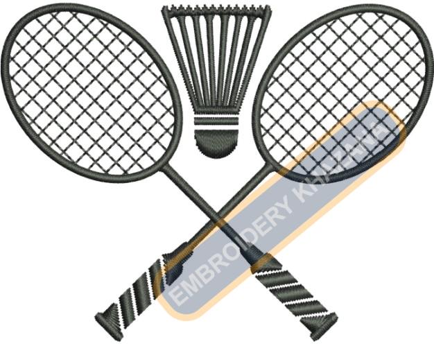 Badminton Embroidery Design
