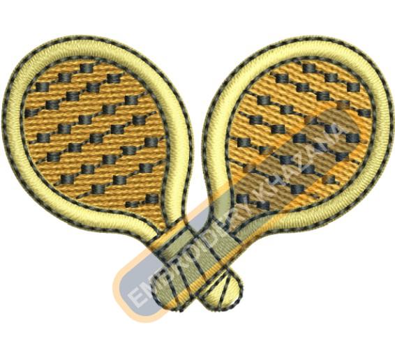 Badminton Bat Embroidery Design