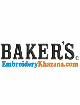 Bakers Bourbon Logo Embroidery Design