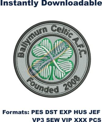 Ballymurn Celtic AFC Embroidery Design
