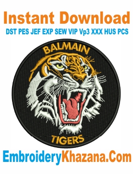 Balmain Tigers Logo Embroidery Design