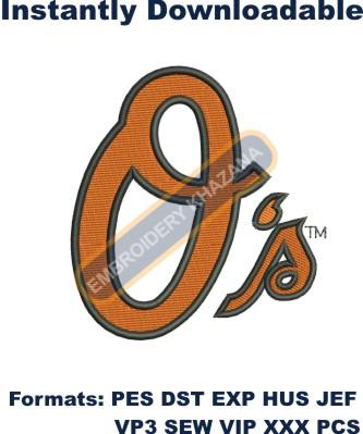 Baltimore Orioles Alternate Logo Embroidery Design