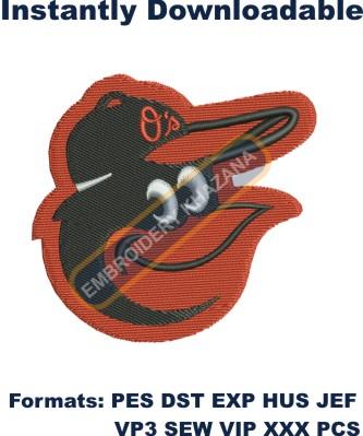 Baltimore Orioles Baseball Logo Embroidery Design