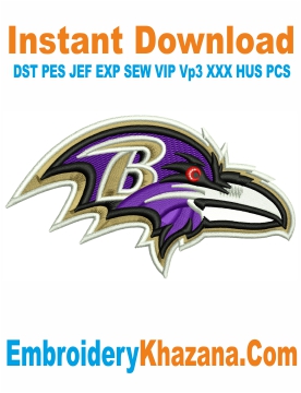 Baltimore Ravens Logo Embroidery Design