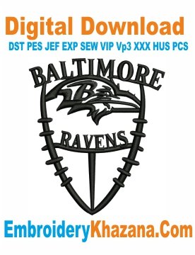 Logo Baltimore Ravens Embroidery Design