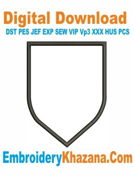 Banner Shield Embroidery Design
