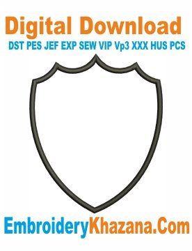 Shield Banner Applique Embroidery Design