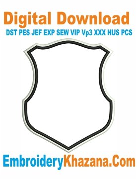 Banner Shield Applique Embroidery Design