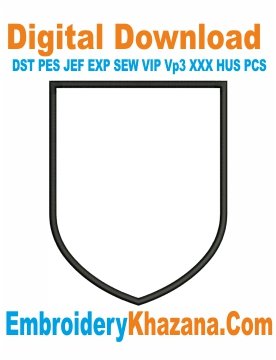Shield Banner Shape Applique Embroidery Design