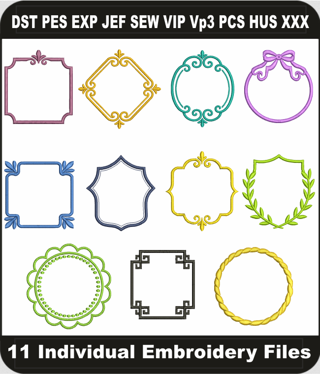Frames Shape Embroidery Designs Bundle