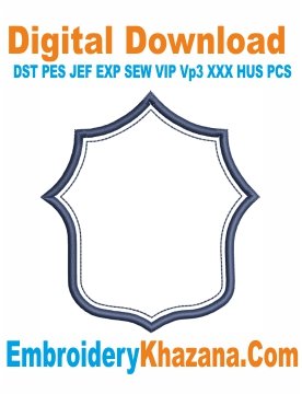 Banner Frame Shield Embroidery Design