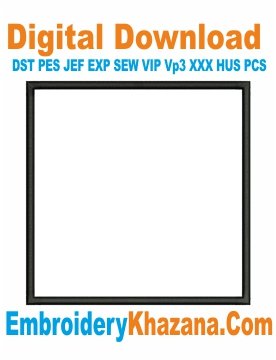 Square Banner Shape Applique Embroidery Design