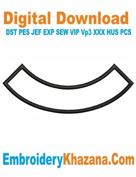 Half Round Shape Applique Embroidery Design