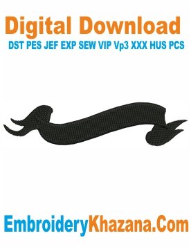 Ribbon Banner Embroidery Design