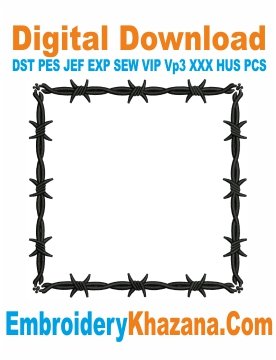 Barbed wire Border Embroidery Design