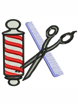 Barber Shop Logo Embroidery Design