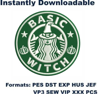 Starbucks Basic Witch Logo Embroidery Design