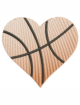 Basketball Heart Embroidery Design