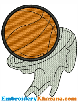 Basketball With Net Embroidery Design