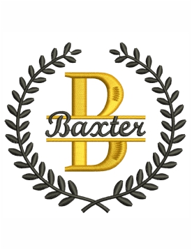 Baxter Family Circle Name Embroidery Design