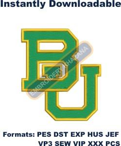 Baylor Bears University Logo Embroidery Design