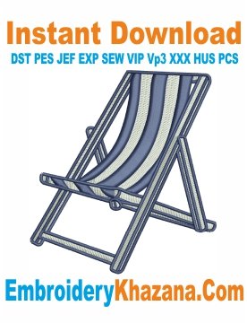 Beach Chair Embroidery Design