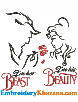 Beauty And The Beast Embroidery Design