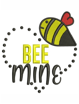Bee Mine Embroidery Design