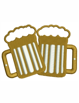 Beer Mugs Glass Embroidery Design