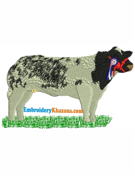Belgian Cow Embroidery Design