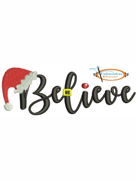 Believe Santa Embroidery Design