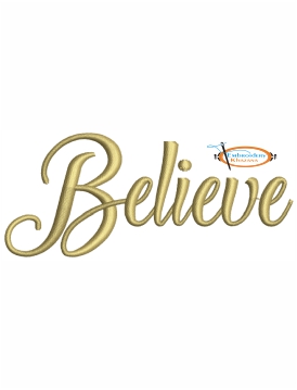 Believe Letters Embroidery Design