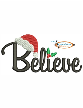 Believe With Santa Embroidery Design