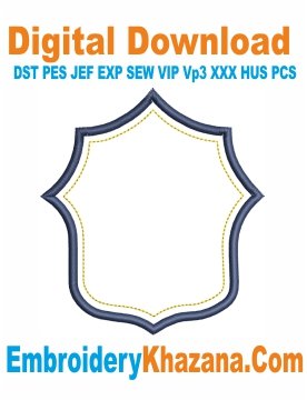 Shield Banner Frame Embroidery Design