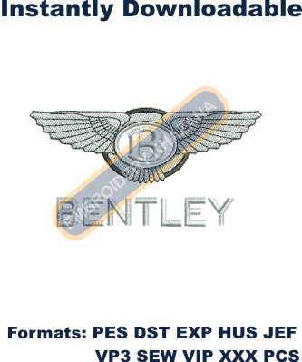 Bentley Car Brand Logo Embroidery Design
