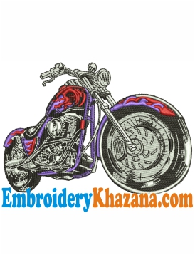 Bike Motorcycle Embroidery Design