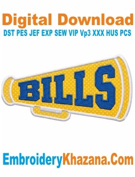 Bills Megaphone Magnet Applique Embroidery Design