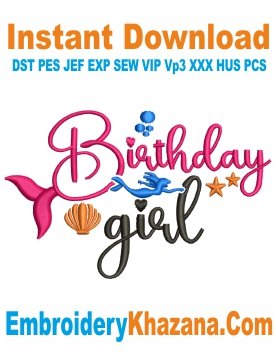 Birthday Girl Embroidery Design