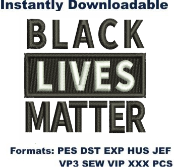 Black Lives Matter Logo embroidery design