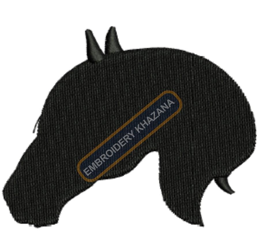Black Horse Machine Embroidery Design