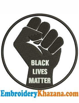 Black Lives Matter Logo Embroidery Design