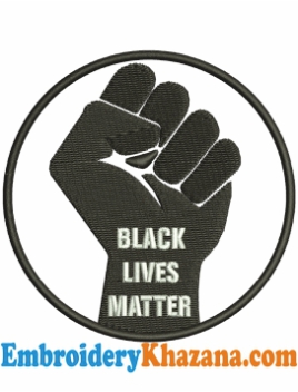 Black Lives Matter Logo Embroidery Design