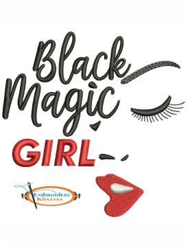 Black Magic Girl Embroidery Design