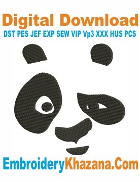 Panda Face Embroidery Design