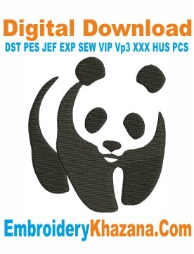 Giant Panda Embroidery Design