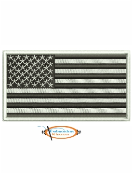 Black and White US Flag Embroidery Design