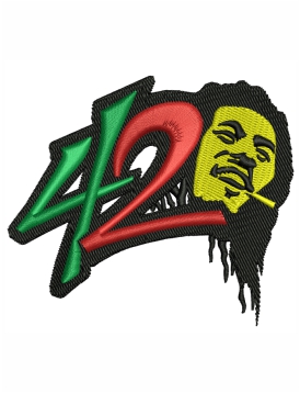 Bob Marley 420 Embroidery Design