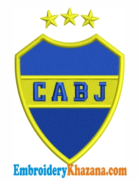 Club Atletico Boca Juniors Logo Embroidery Design