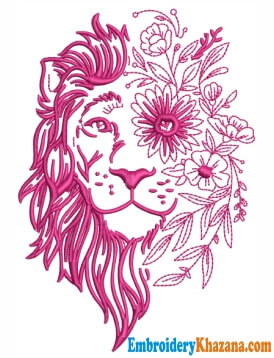 Boho Lion Embroidery Design